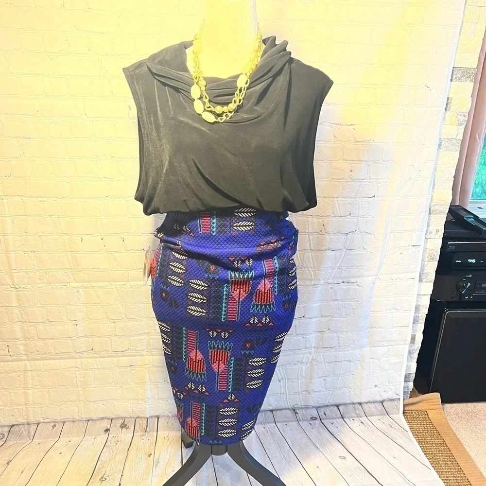 Lularoe Cassie Feather Aztec Tribal Print Pencil Skirt Women’s Size S